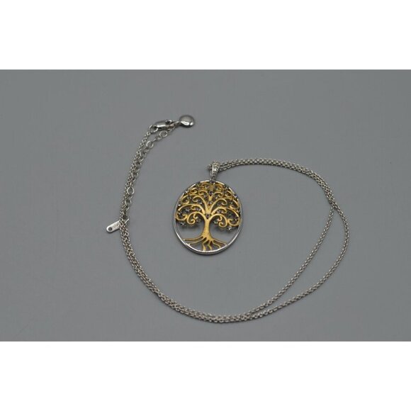 Kay Tree of Life Pendant Necklace Vermeil 925 JWBR KA1772 11" Sterling Silver - Picture 7 of 10